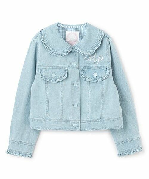 mezzo piano / メゾピアノ ブルゾン | 【人気商品再入荷】【直営店で取り扱い無し】デニム・ツイル　ジャケット（サックス）