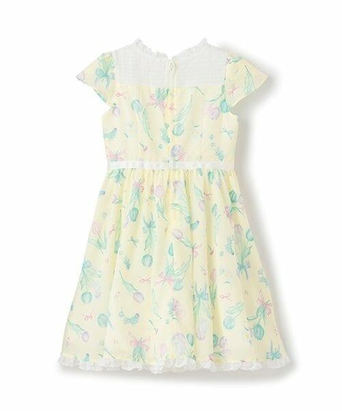 mezzo piano / メゾピアノ ミニ丈・ひざ丈ワンピース | 【人気商品再入荷】【直営店で取り扱い無し】チューリップ柄ウエストリボンワンピース | 詳細1