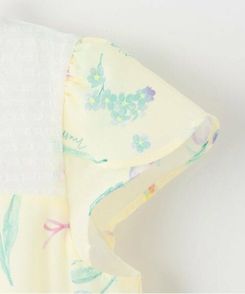 mezzo piano / メゾピアノ ミニ丈・ひざ丈ワンピース | 【人気商品再入荷】【直営店で取り扱い無し】チューリップ柄ウエストリボンワンピース | 詳細3