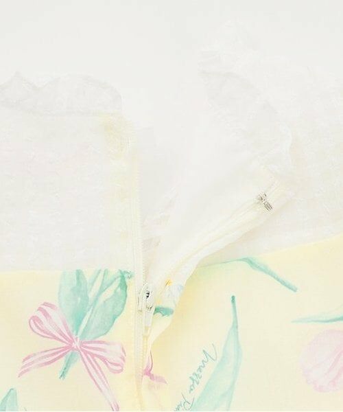 mezzo piano / メゾピアノ ミニ丈・ひざ丈ワンピース | 【人気商品再入荷】【直営店で取り扱い無し】チューリップ柄ウエストリボンワンピース | 詳細6