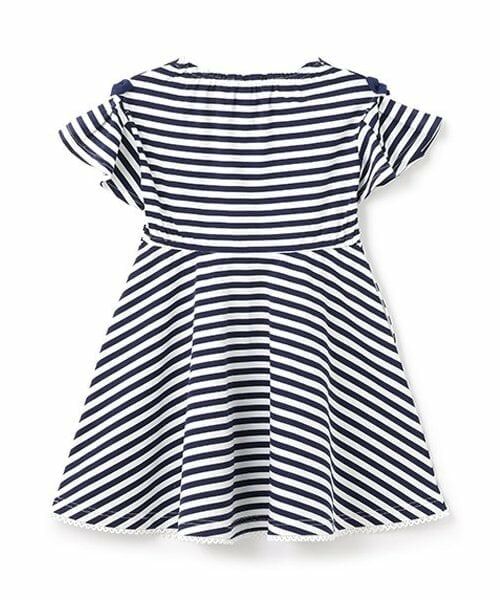 mezzo piano / メゾピアノ ミニ丈・ひざ丈ワンピース | 【人気商品再入荷】【直営店で取り扱い無し】ネックレス刺繍　ボーダーカットワンピース | 詳細1