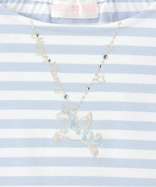 mezzo piano / メゾピアノ ミニ丈・ひざ丈ワンピース | 【人気商品再入荷】【直営店で取り扱い無し】ネックレス刺繍　ボーダーカットワンピース | 詳細3