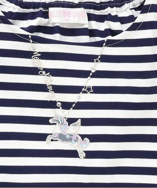 mezzo piano / メゾピアノ ミニ丈・ひざ丈ワンピース | 【人気商品再入荷】【直営店で取り扱い無し】ネックレス刺繍　ボーダーカットワンピース | 詳細4