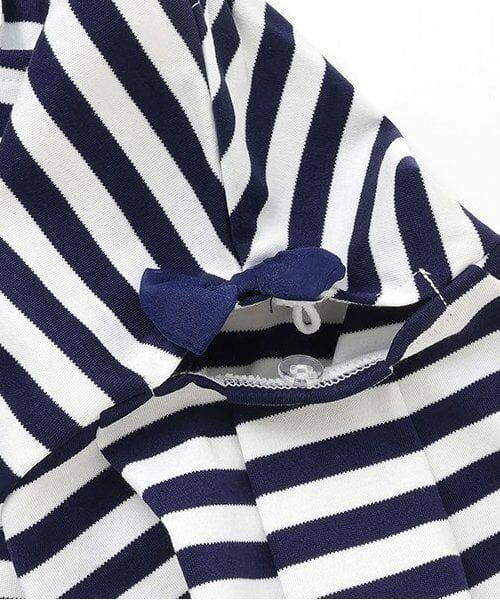 mezzo piano / メゾピアノ ミニ丈・ひざ丈ワンピース | 【人気商品再入荷】【直営店で取り扱い無し】ネックレス刺繍　ボーダーカットワンピース | 詳細8