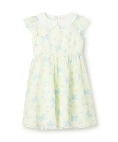 mezzo piano / メゾピアノ ミニ丈・ひざ丈ワンピース | 【人気商品再入荷】【直営店で取り扱い無し】衿つき　マーガレット柄ワンピース