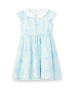 mezzo piano / メゾピアノ ミニ丈・ひざ丈ワンピース | 【人気商品再入荷】【直営店で取り扱い無し】衿つき　マーガレット柄ワンピース