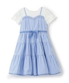 mezzo piano / メゾピアノ ミニ丈・ひざ丈ワンピース | 【人気商品再入荷】【直営店で取り扱い無し】ギンガムティアードドッキングワンピース