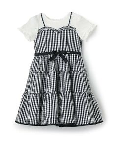 mezzo piano / メゾピアノ ミニ丈・ひざ丈ワンピース | 【人気商品再入荷】【直営店で取り扱い無し】ギンガムティアードドッキングワンピース