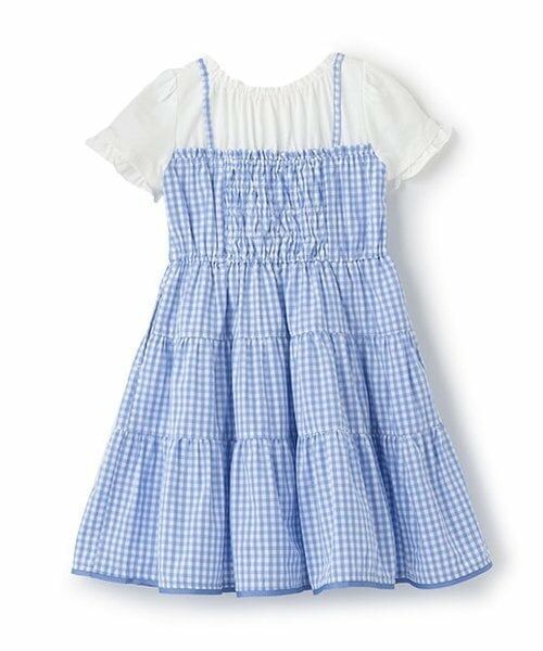 mezzo piano / メゾピアノ ミニ丈・ひざ丈ワンピース | 【人気商品再入荷】【直営店で取り扱い無し】ギンガムティアードドッキングワンピース | 詳細1