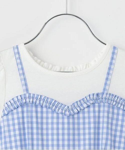 mezzo piano / メゾピアノ ミニ丈・ひざ丈ワンピース | 【人気商品再入荷】【直営店で取り扱い無し】ギンガムティアードドッキングワンピース | 詳細2