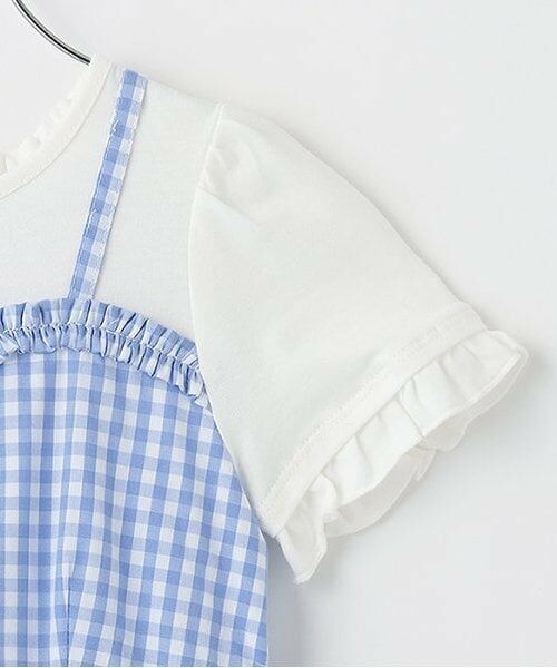 mezzo piano / メゾピアノ ミニ丈・ひざ丈ワンピース | 【人気商品再入荷】【直営店で取り扱い無し】ギンガムティアードドッキングワンピース | 詳細5