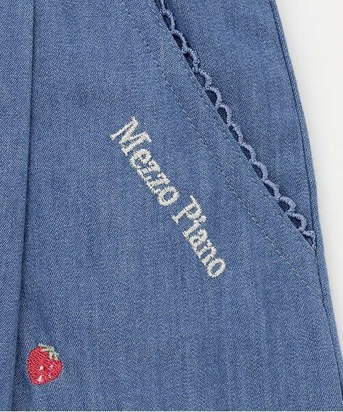 mezzo piano / メゾピアノ ショート・ハーフ・半端丈パンツ | 【人気商品再入荷】【直営店で取り扱い無し】デニム・ギンガム　イチゴ刺しゅうキュロットスカート | 詳細4