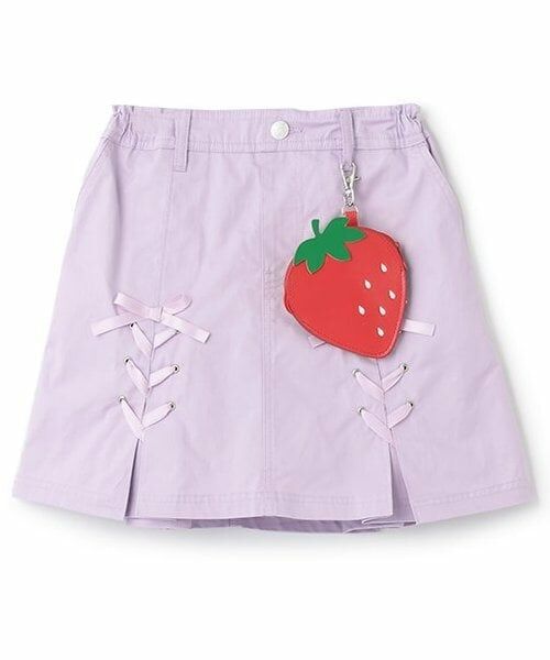 mezzo piano / メゾピアノ ショート・ハーフ・半端丈パンツ | 【人気商品再入荷】【直営店で取り扱い無し】イチゴポーチつきタイトスカート（ラベンダー）