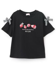 mezzo piano / メゾピアノ Tシャツ | 【人気商品再入荷】【直営店で取り扱い無し】イチゴアップリケ半袖Ｔシャツ