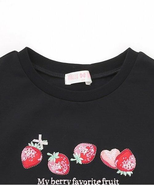 mezzo piano / メゾピアノ Tシャツ | 【人気商品再入荷】【直営店で取り扱い無し】イチゴアップリケ半袖Ｔシャツ | 詳細2