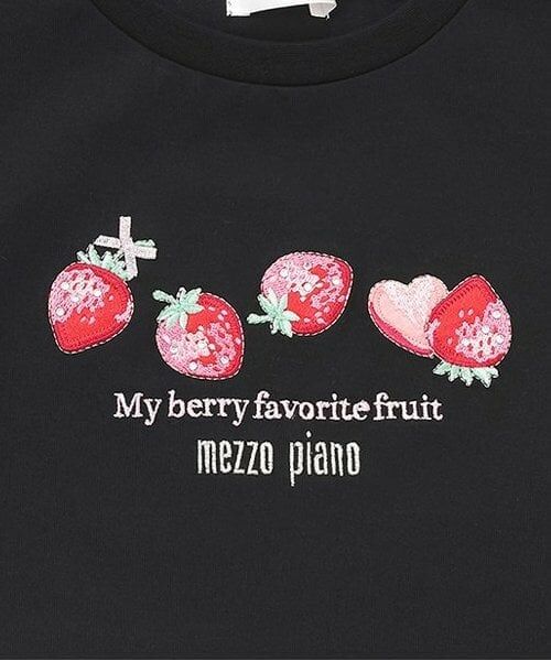 mezzo piano / メゾピアノ Tシャツ | 【人気商品再入荷】【直営店で取り扱い無し】イチゴアップリケ半袖Ｔシャツ | 詳細3