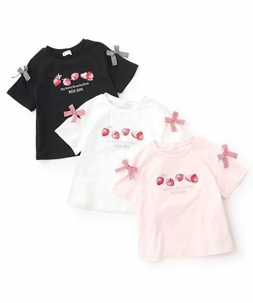 mezzo piano / メゾピアノ Tシャツ | 【人気商品再入荷】【直営店で取り扱い無し】イチゴアップリケ半袖Ｔシャツ | 詳細9