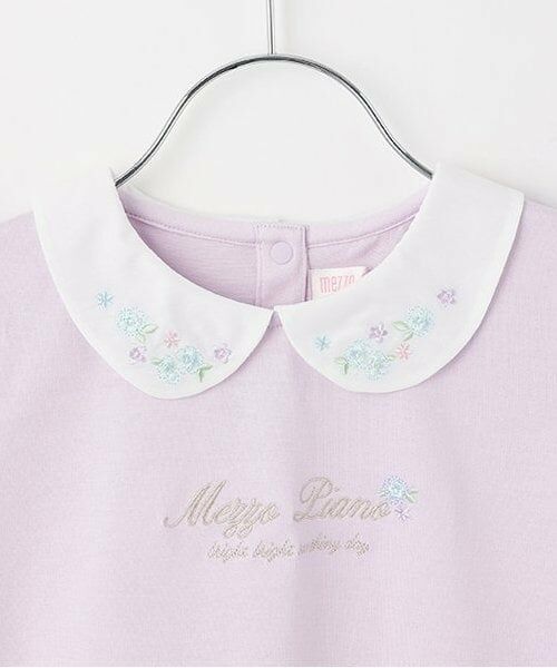 mezzo piano / メゾピアノ Tシャツ | 【人気商品再入荷】【直営店で取り扱い無し】花刺しゅう衿つき　Tシャツ | 詳細2