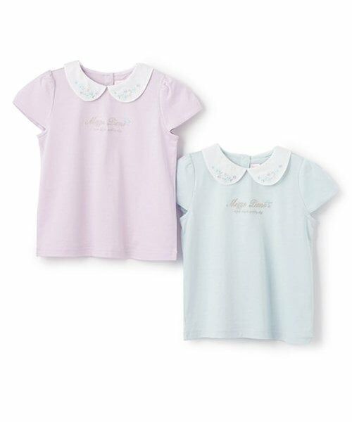 mezzo piano / メゾピアノ Tシャツ | 【人気商品再入荷】【直営店で取り扱い無し】花刺しゅう衿つき　Tシャツ | 詳細9