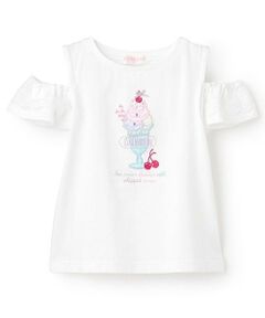 mezzo piano / メゾピアノ Tシャツ | 【人気商品再入荷】【直営店で取り扱い無し】ダイナーメニュー肩開き　2wayTシャツ