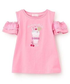 mezzo piano / メゾピアノ Tシャツ | 【人気商品再入荷】【直営店で取り扱い無し】ダイナーメニュー肩開き　2wayTシャツ