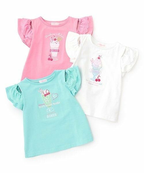 mezzo piano / メゾピアノ Tシャツ | 【人気商品再入荷】【直営店で取り扱い無し】ダイナーメニュー肩開き　2wayTシャツ | 詳細10