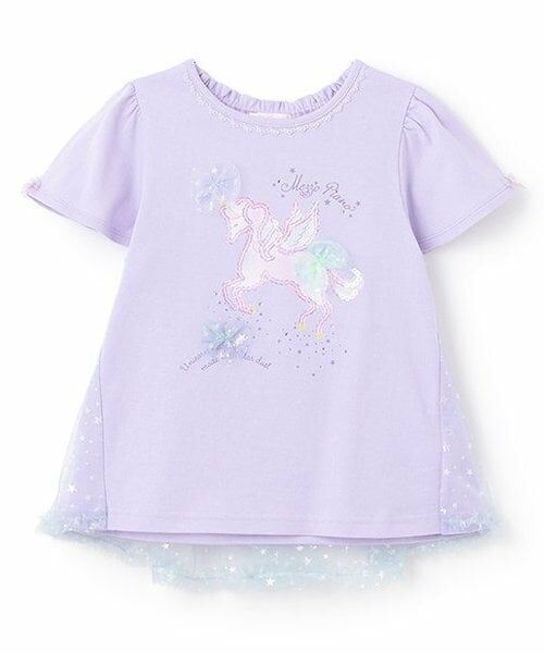 mezzo piano / メゾピアノ Tシャツ | 【人気商品再入荷】【直営店で取り扱い無し】ペガサスプリント半袖Ｔシャツ（パープル）