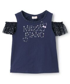 mezzo piano / メゾピアノ Tシャツ | 【人気商品再入荷】【直営店で取り扱い無し】星座ロゴ刺しゅうオフショルダー半袖Ｔシャツ