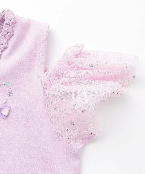 mezzo piano / メゾピアノ Tシャツ | 【人気商品再入荷】【直営店で取り扱い無し】星座ロゴ刺しゅうオフショルダー半袖Ｔシャツ | 詳細5