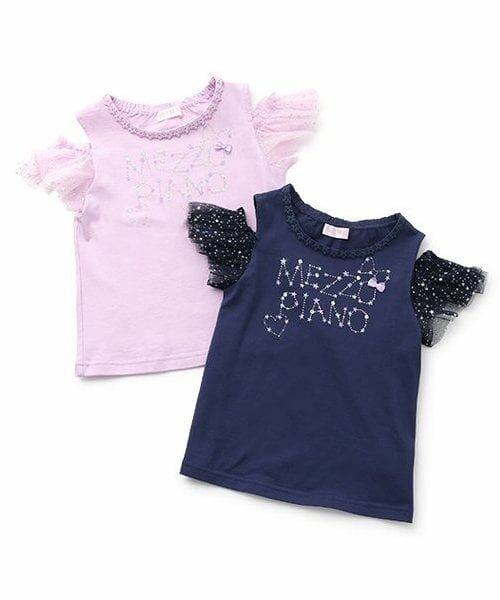 mezzo piano / メゾピアノ Tシャツ | 【人気商品再入荷】【直営店で取り扱い無し】星座ロゴ刺しゅうオフショルダー半袖Ｔシャツ | 詳細8