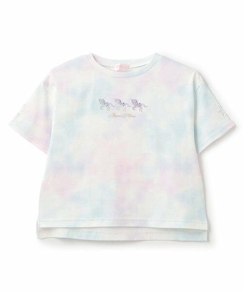 mezzo piano / メゾピアノ Tシャツ | 【人気商品再入荷】【直営店で取り扱い無し】ユニコーン　タイダイプリント半袖Ｔシャツ（マルチ）