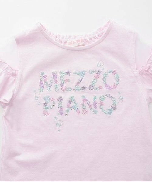 mezzo piano / メゾピアノ Tシャツ | 【人気商品再入荷】【直営店で取り扱い無し】海モチーフロゴ刺しゅう　半袖Tシャツ | 詳細2