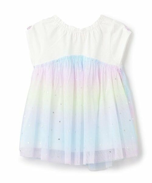 mezzo piano / メゾピアノ Tシャツ | 【人気商品再入荷】【直営店で取り扱い無し】レインボーチュール切替チュニック | 詳細1