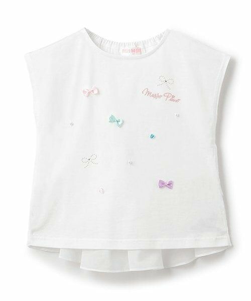 mezzo piano / メゾピアノ Tシャツ | 【人気商品再入荷】【直営店で取り扱い無し】後ろフリル　Tシャツ（オフ ホワイト）