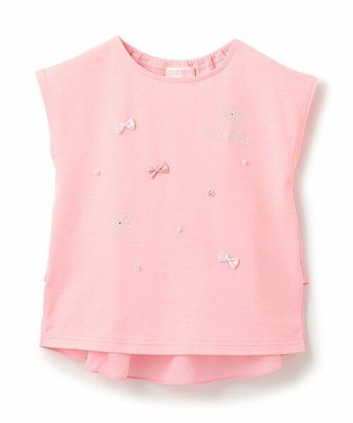 mezzo piano / メゾピアノ Tシャツ | 【人気商品再入荷】【直営店で取り扱い無し】後ろフリル　Tシャツ（ピンク）