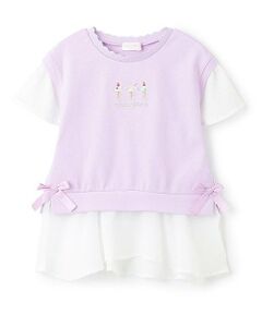 mezzo piano / メゾピアノ Tシャツ | 【人気商品再入荷】【直営店で取り扱い無し】アイス刺しゅうレイヤードＴシャツ