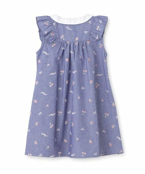 mezzo piano / メゾピアノ ミニ丈・ひざ丈ワンピース | 【人気商品再入荷】【直営店で取り扱い無し】ちびフルーツオフショルダンガリーワンピース | 詳細1