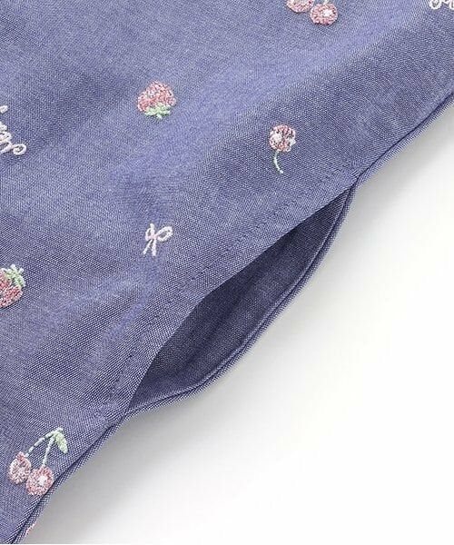 mezzo piano / メゾピアノ ミニ丈・ひざ丈ワンピース | 【人気商品再入荷】【直営店で取り扱い無し】ちびフルーツオフショルダンガリーワンピース | 詳細4