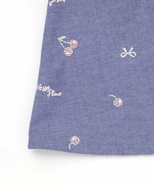 mezzo piano / メゾピアノ ミニ丈・ひざ丈ワンピース | 【人気商品再入荷】【直営店で取り扱い無し】ちびフルーツオフショルダンガリーワンピース | 詳細5