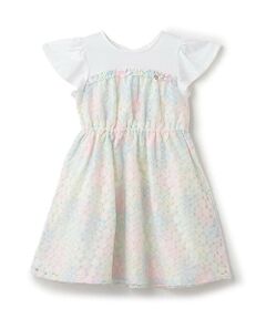 mezzo piano / メゾピアノ ミニ丈・ひざ丈ワンピース | 【人気商品再入荷】【直営店で取り扱い無し】レインボー星柄レースワンピース