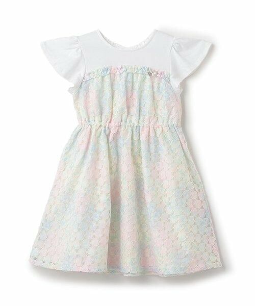 mezzo piano / メゾピアノ ミニ丈・ひざ丈ワンピース | 【人気商品再入荷】【直営店で取り扱い無し】レインボー星柄レースワンピース（マルチ）