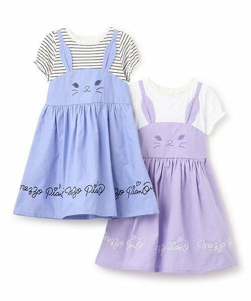 mezzo piano / メゾピアノ ミニ丈・ひざ丈ワンピース | 【人気商品再入荷】【直営店で取り扱い無し】半袖ウサギドッキングワンピース | 詳細9