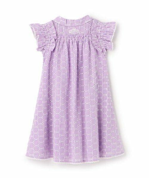 mezzo piano / メゾピアノ ミニ丈・ひざ丈ワンピース | 【人気商品再入荷】【直営店で取り扱い無し】フリル袖ストライプ　シャツワンピース | 詳細1