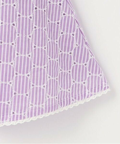 mezzo piano / メゾピアノ ミニ丈・ひざ丈ワンピース | 【人気商品再入荷】【直営店で取り扱い無し】フリル袖ストライプ　シャツワンピース | 詳細5