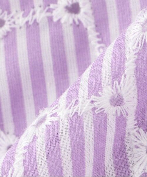 mezzo piano / メゾピアノ ミニ丈・ひざ丈ワンピース | 【人気商品再入荷】【直営店で取り扱い無し】フリル袖ストライプ　シャツワンピース | 詳細8