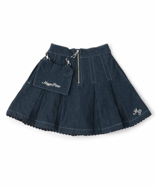 mezzo piano / メゾピアノ ショート・ハーフ・半端丈パンツ | 【人気商品再入荷】【直営店で取り扱い無し】移動ポケットつき　前ジップスカパン（紺）