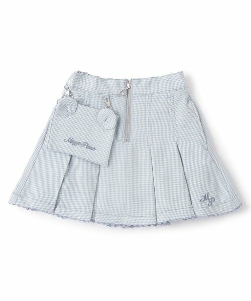 mezzo piano / メゾピアノ ショート・ハーフ・半端丈パンツ | 【人気商品再入荷】【直営店で取り扱い無し】移動ポケットつき　前ジップスカパン（サックス）