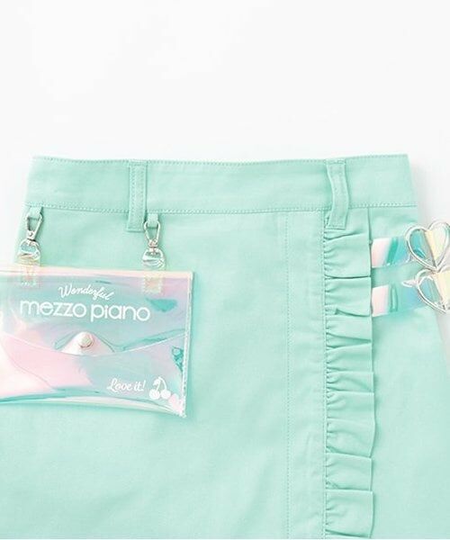 mezzo piano / メゾピアノ ミニ・ひざ丈スカート | 【人気商品再入荷】【直営店で取り扱い無し】クリアポーチつき ラップ風スカート | 詳細2