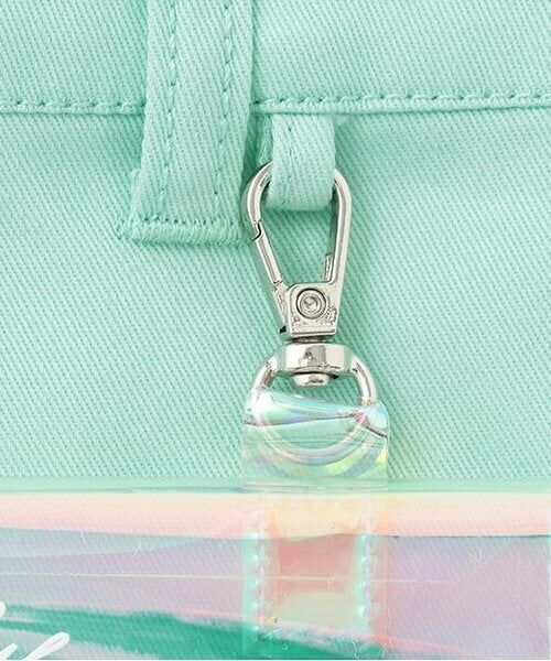 mezzo piano / メゾピアノ ミニ・ひざ丈スカート | 【人気商品再入荷】【直営店で取り扱い無し】クリアポーチつき ラップ風スカート | 詳細4