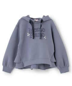 mezzo piano / メゾピアノ パーカー | 【人気商品再入荷】【直営店で取り扱い無し】メゾピアノロゴ刺しゅうペプラムパーカ